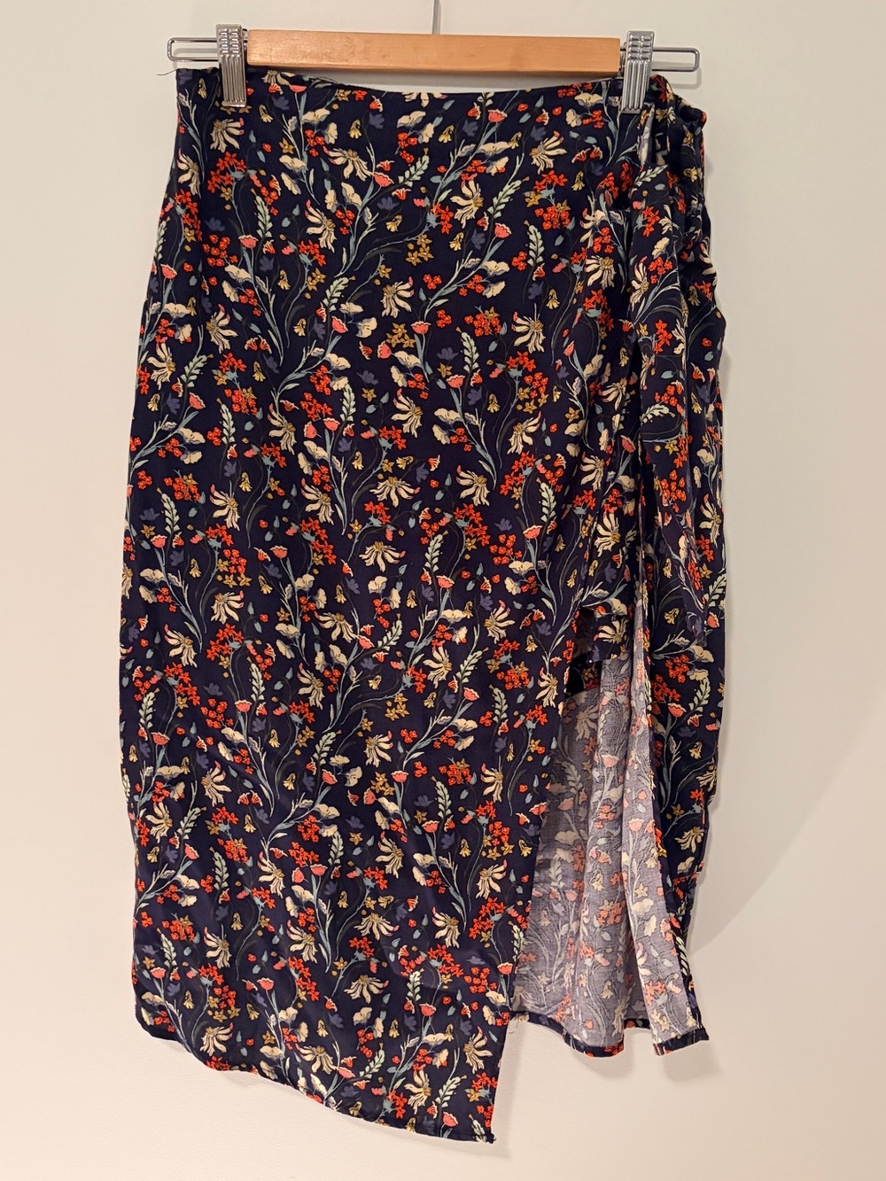 Zara Floral Wrap Midi Skirt with shorts